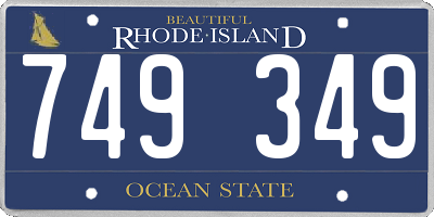 RI license plate 749349
