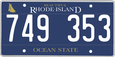 RI license plate 749353