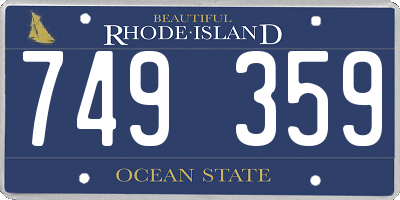 RI license plate 749359