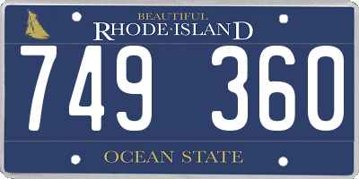 RI license plate 749360