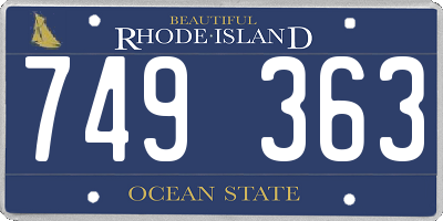 RI license plate 749363