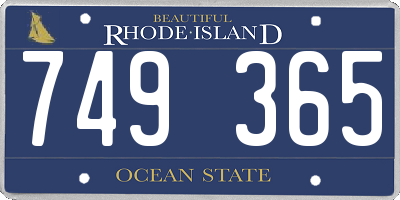 RI license plate 749365