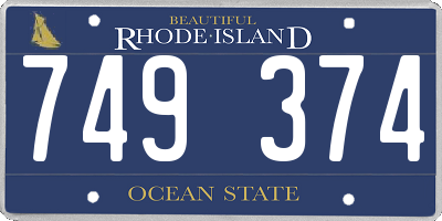 RI license plate 749374