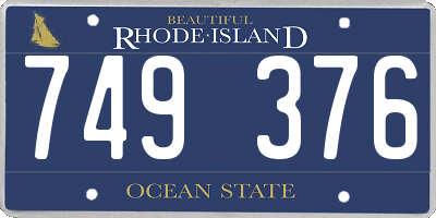 RI license plate 749376