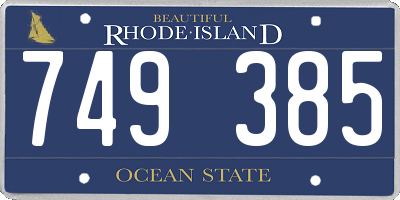 RI license plate 749385