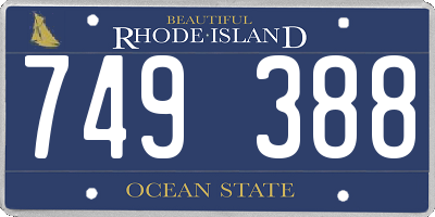 RI license plate 749388