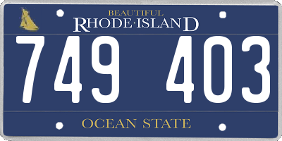 RI license plate 749403