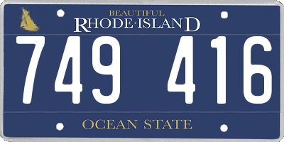 RI license plate 749416
