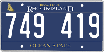 RI license plate 749419