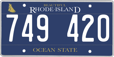 RI license plate 749420