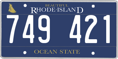 RI license plate 749421