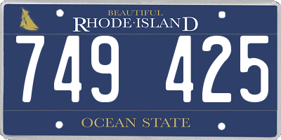 RI license plate 749425