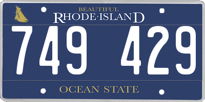 RI license plate 749429