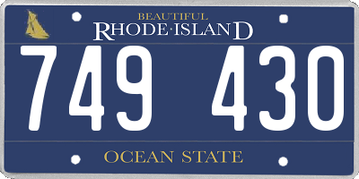 RI license plate 749430