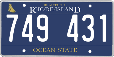 RI license plate 749431