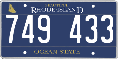 RI license plate 749433