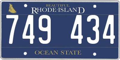 RI license plate 749434