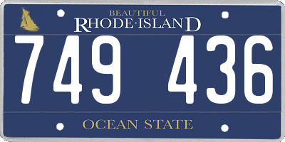 RI license plate 749436