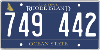 RI license plate 749442