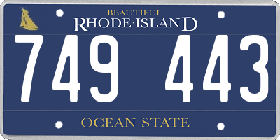 RI license plate 749443
