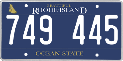RI license plate 749445