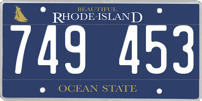 RI license plate 749453