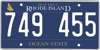 RI license plate 749455