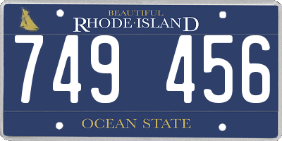 RI license plate 749456