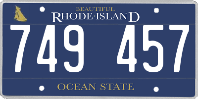 RI license plate 749457