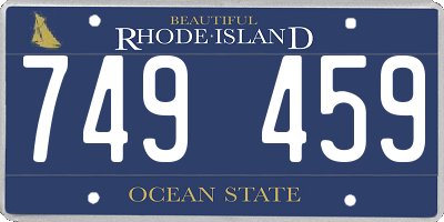 RI license plate 749459