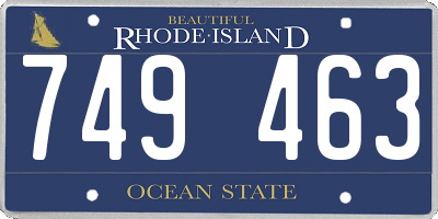 RI license plate 749463