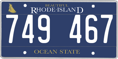 RI license plate 749467