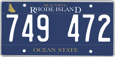 RI license plate 749472