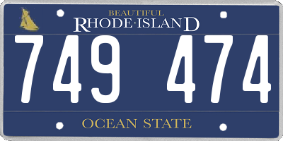 RI license plate 749474
