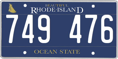 RI license plate 749476