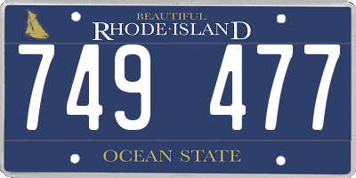 RI license plate 749477