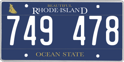 RI license plate 749478