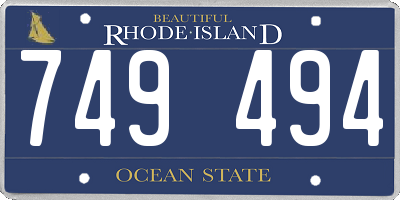 RI license plate 749494