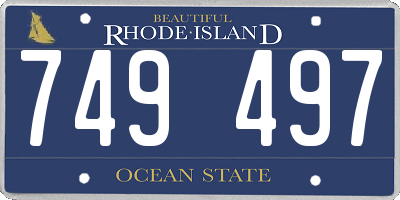 RI license plate 749497