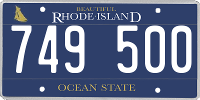 RI license plate 749500