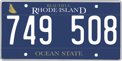 RI license plate 749508