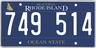 RI license plate 749514