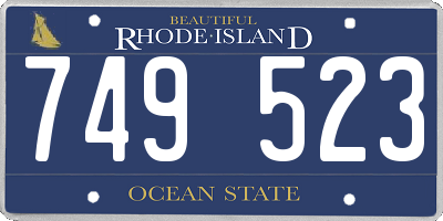 RI license plate 749523