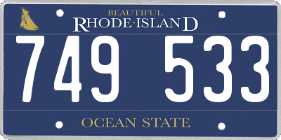 RI license plate 749533