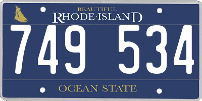 RI license plate 749534