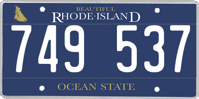 RI license plate 749537