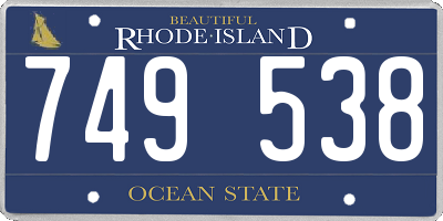 RI license plate 749538
