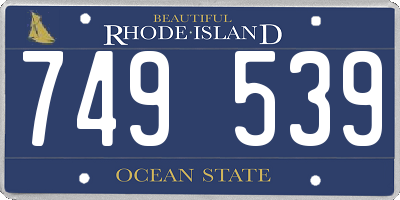 RI license plate 749539