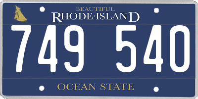 RI license plate 749540