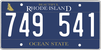 RI license plate 749541